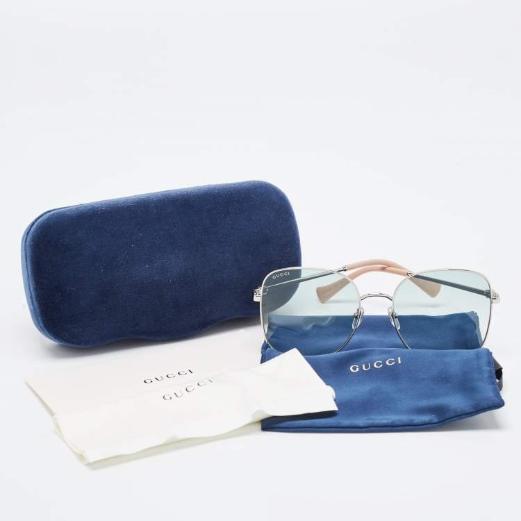 مملوكة مسبقًا Gucci Blue Gradient GG1143S Square Sunglasses