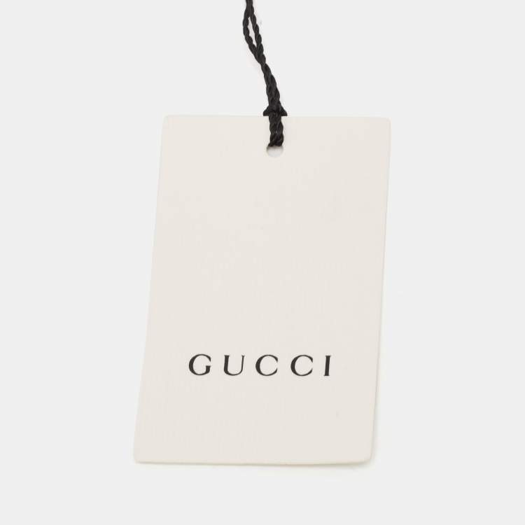 Pre Owned Gucci Black Guccy Stars Print Leather & Mesh Baseball Cap M