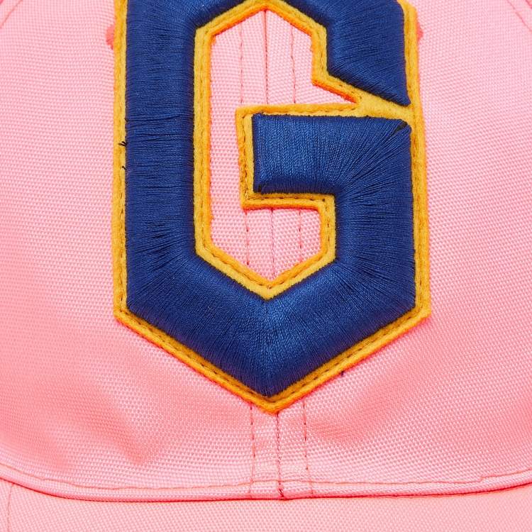 Pre Owned Gucci Neon Pink G Skull Patch Detail Baseball Cap L