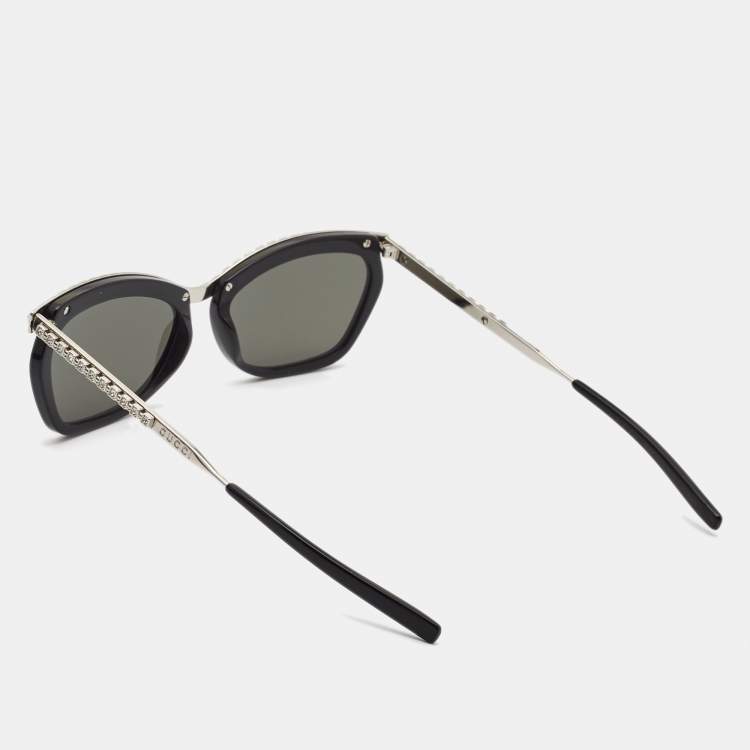 Gucci Black Silver GG0617S GG Crystals Cat Eye Sunglasses Gucci TLC