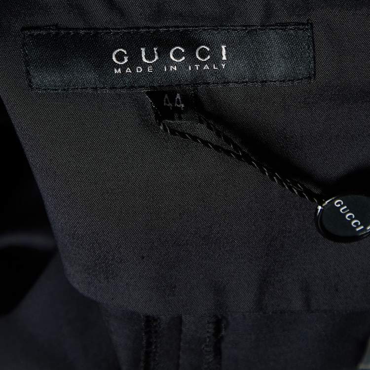 Pre Owned Gucci Dark Grey Crepe Boot Cut Pants M