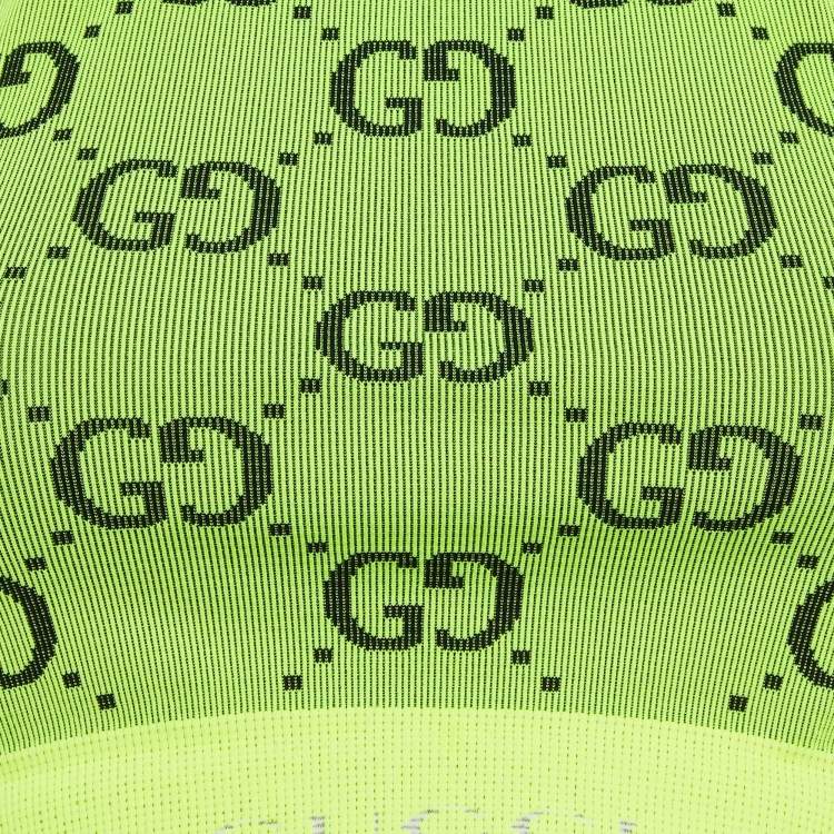 Pre Owned Gucci GG Stretch Rib Knit Crop Tank Top S