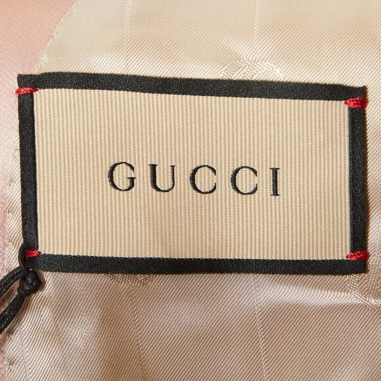 مملوكة مسبقًا Gucci Pink Satin Silk Double-Breasted Blazer L