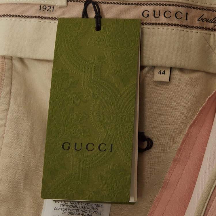 Pre Owned Gucci Pink Satin Pleated Straight Trousers M