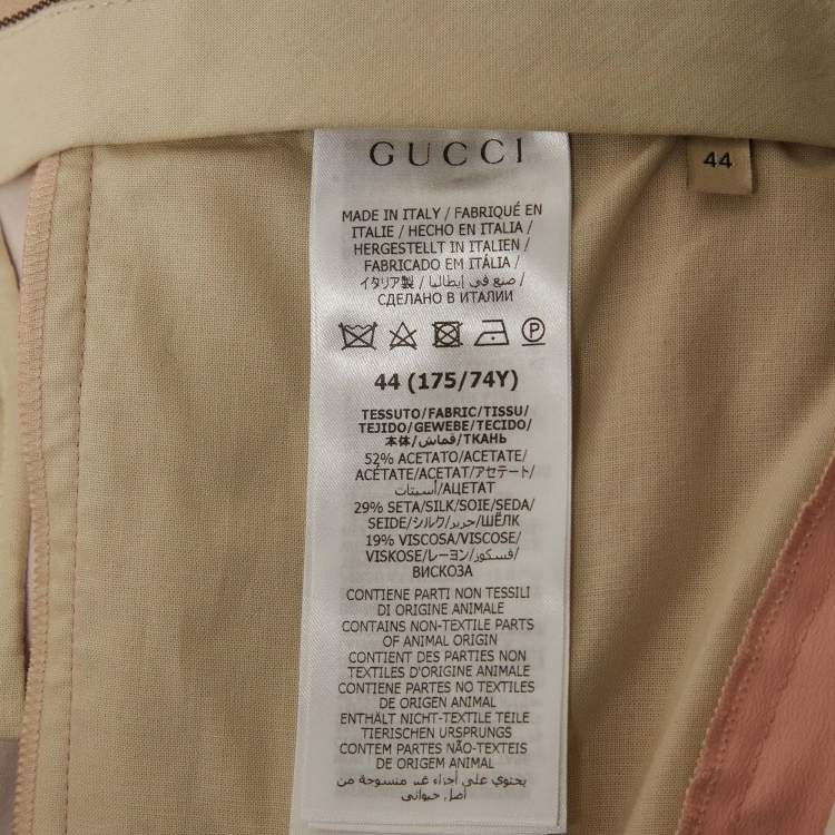 Pre Owned Gucci Pink Satin Pleated Straight Trousers M