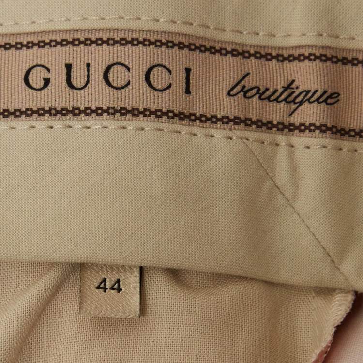 Pre Owned Gucci Pink Satin Pleated Straight Trousers M