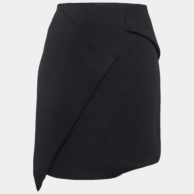 Pre Owned Gucci Black Asymmetric Mini Skirt M