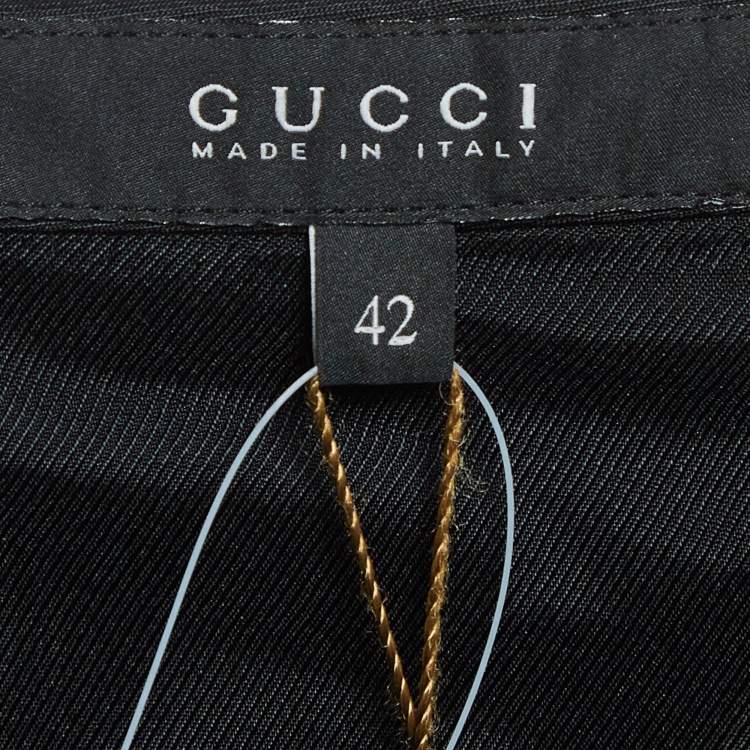 Pre Owned Gucci Black Asymmetric Mini Skirt M