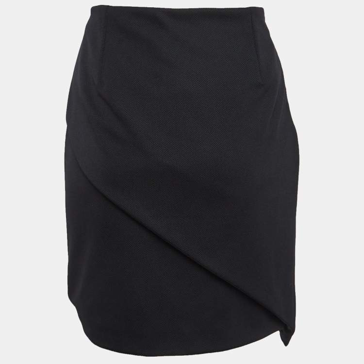 Pre Owned Gucci Black Asymmetric Mini Skirt M