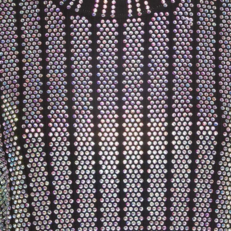 Pre Owned Gucci Black Stretch Knit Rhinestones Detail Sweater M