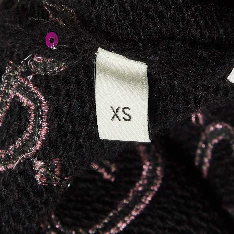 Pre Owned Gucci Black GG Sequin Rib Knit Sweatpants XS