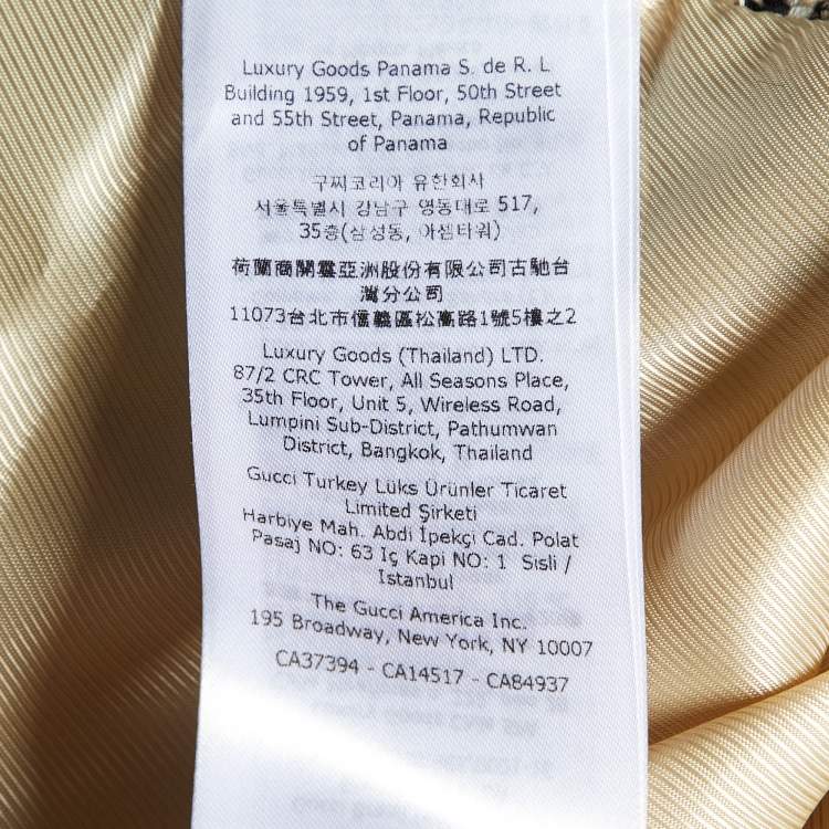 Pre Owned Gucci Beige/Black G Check Tweed Jacket M