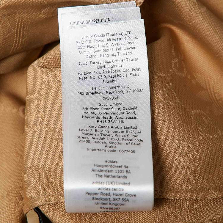 Pre Owned Gucci x Adidas Brown GG and Trefoil Jacquard Button-Up Shirt M