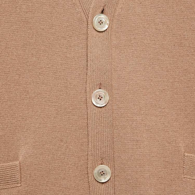 Pre Owned Gucci Camel Brown Cashmere Button Front Cardigan M