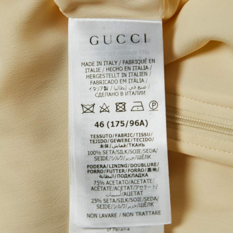 Pre Owned Gucci Cream Silk Drape Detail Mini Dress L 