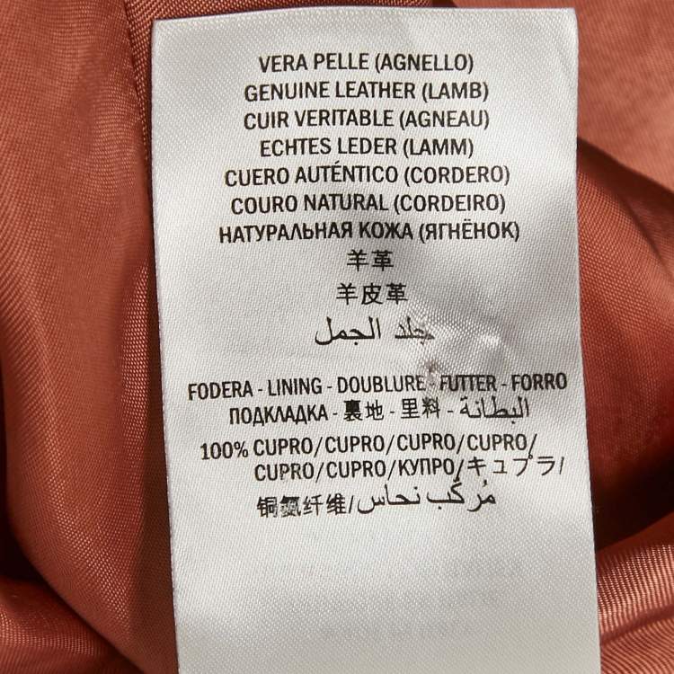 Pre Owned Gucci Yellow Floral Leather Double Breasted Coat M