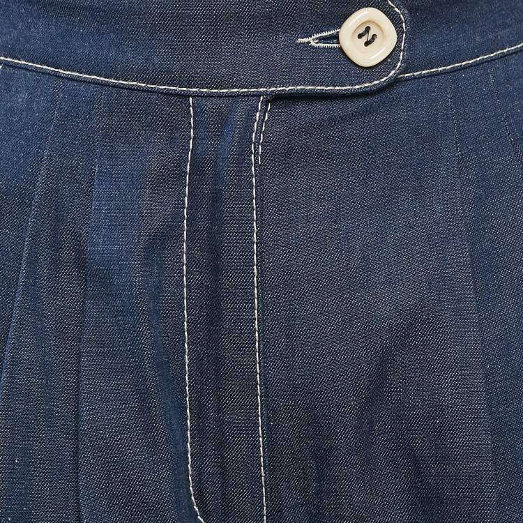 مملوكة مسبقًا Gucci Blue Denim Culottes Pants XS Waist 25"