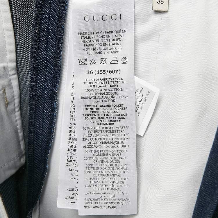 مملوكة مسبقًا Gucci Blue Denim Culottes Pants XS Waist 25"
