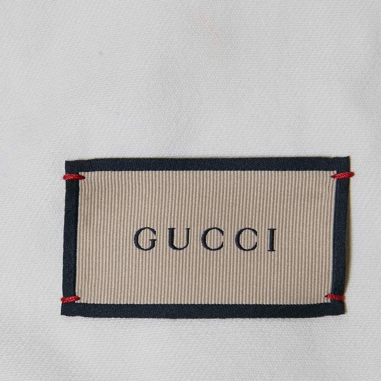 Pre Owned Gucci White Denim Jacket and Jeans Set L Waist 34"