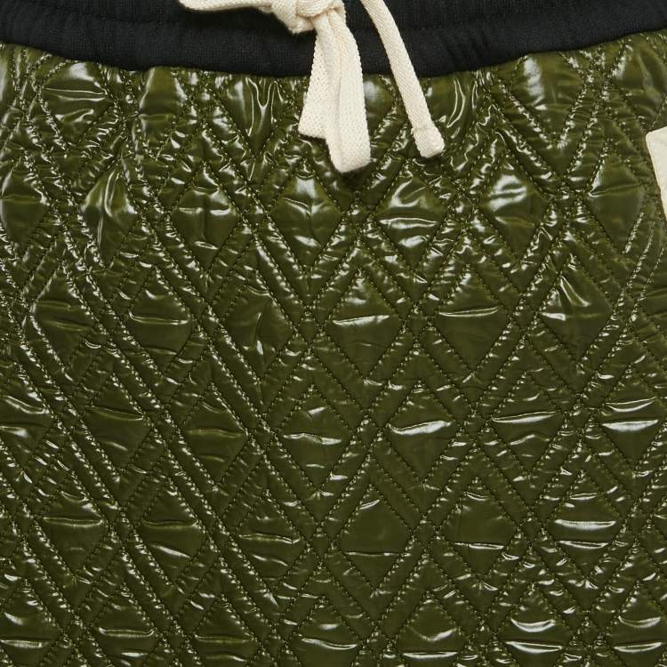 Pre Owned Gucci Green Nylon Quilted Mini Skirt XS