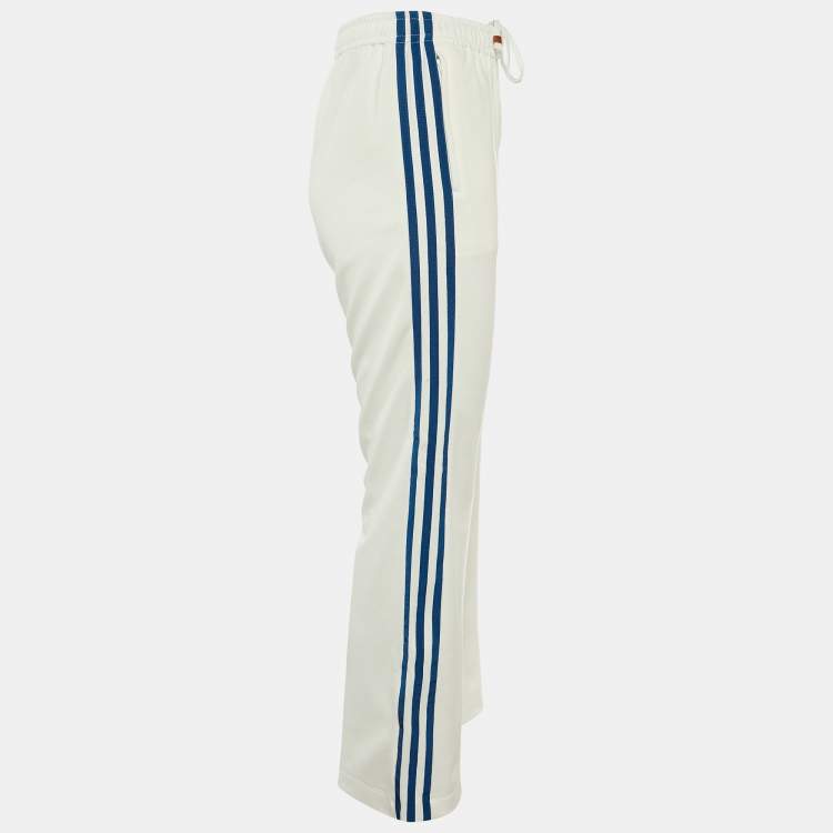 Pre Owned Gucci x Adidas White Jersey Striped Track Pants S