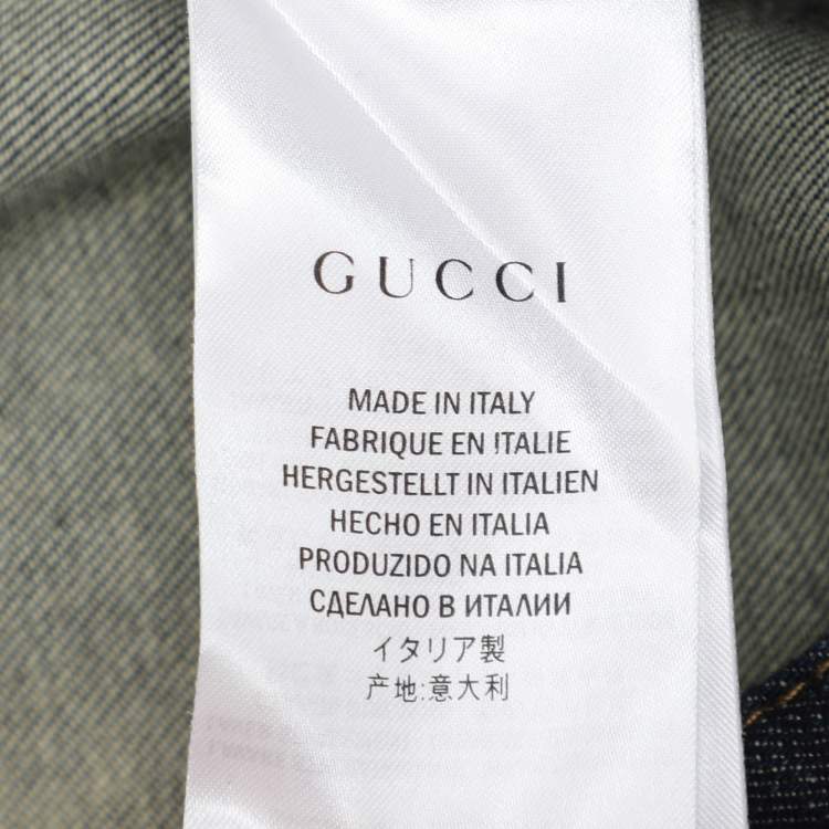 Pre Owned Gucci Faded Navy Blue Denim Sailor Flare Jeans M