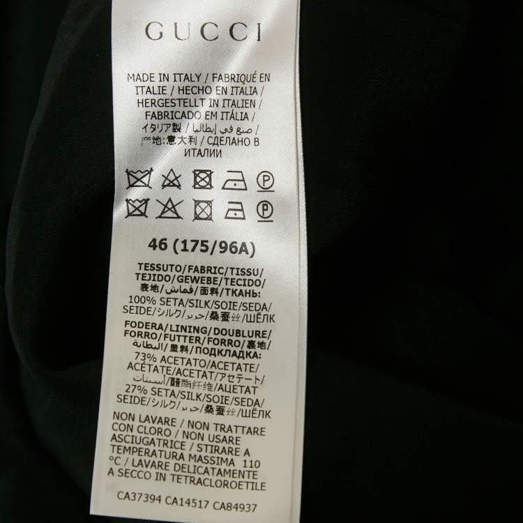 Pre Owned Gucci Black Printed Satin Silk Sleeveless Short Dress L