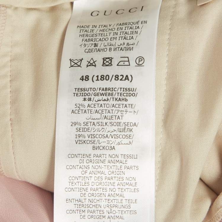 Pre Owned Gucci Pink Satin Straight Leg Trousers L