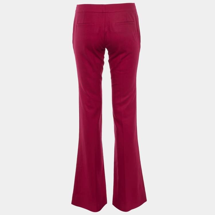 Pre Owned Gucci Raspberry Pink Wool Flared Trousers S