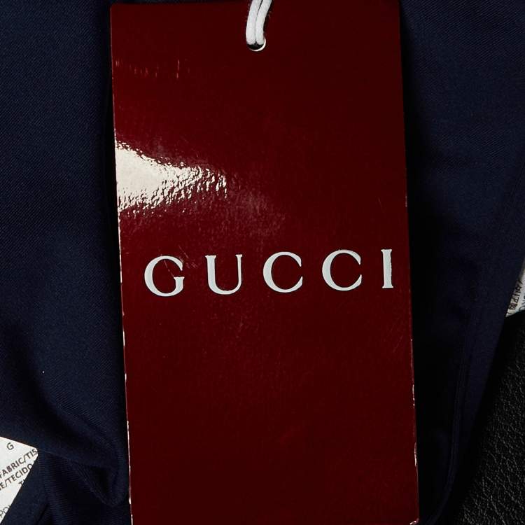 Pre Owned Gucci Navy Blue GG Sparkling Jersey 2 Piece Bikini L