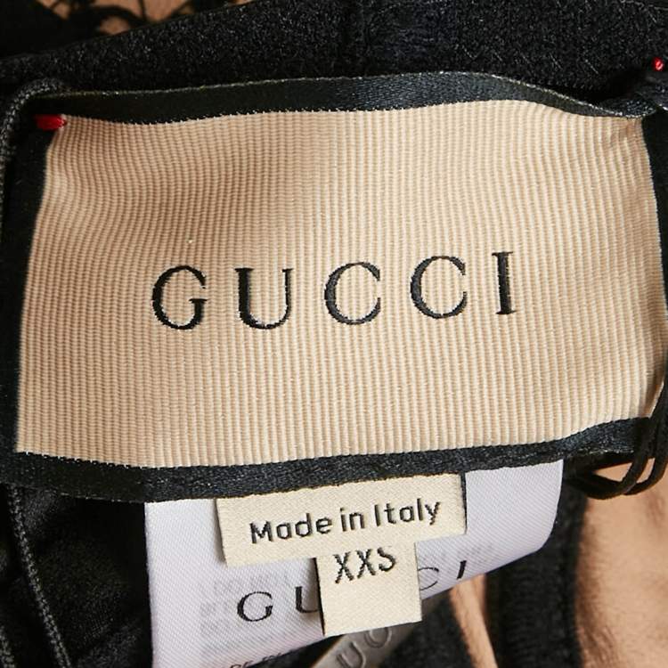 مملوكة مسبقًا Gucci Black GG Lace and Satin Corset Top XXS