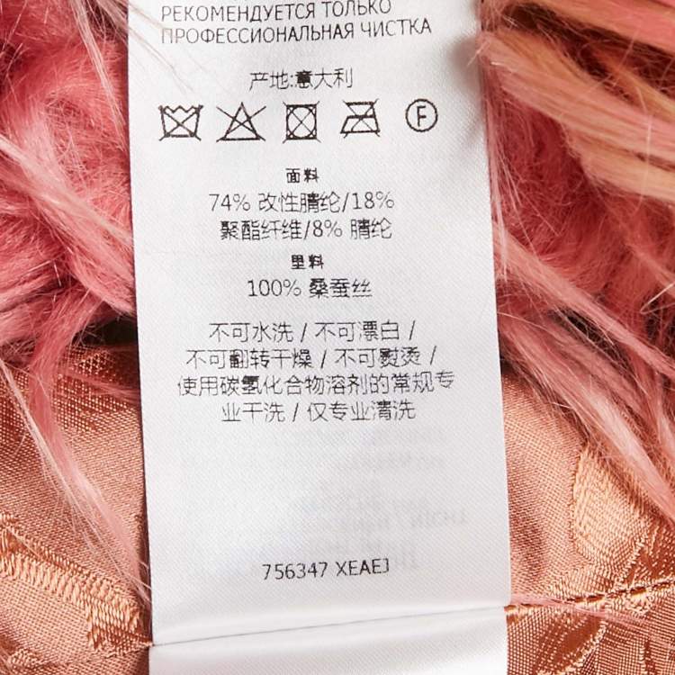 Pre Owned Gucci Pink Faux Fur Sleeveless Jacket S