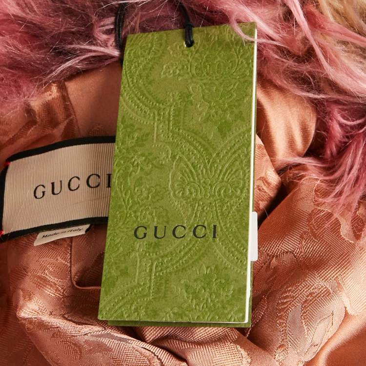 Pre Owned Gucci Pink Faux Fur Sleeveless Jacket S