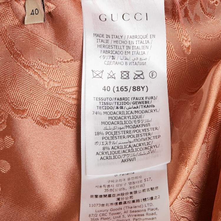 Pre Owned Gucci Pink Faux Fur Sleeveless Jacket S