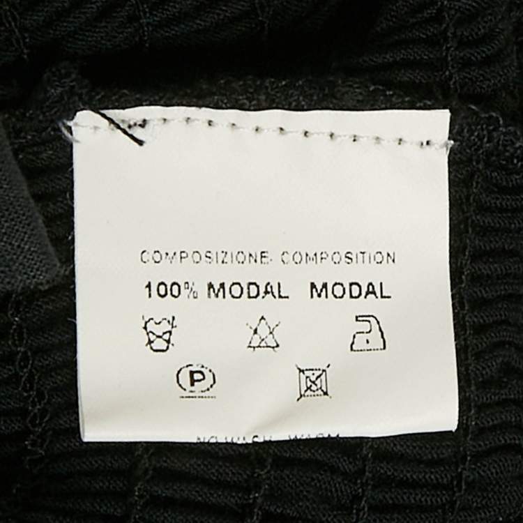 Pre Owned Gucci Black Lace Trim Jersey Shirring Top XS