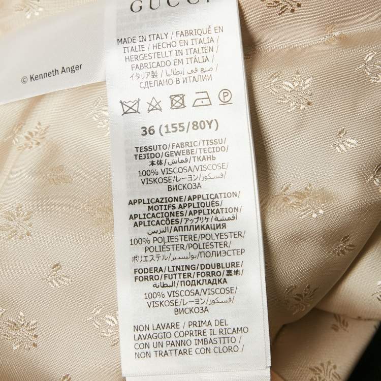 Pre Owned Gucci Black Denim Hoywood Babylon Embellised Zip Front Jacket XS