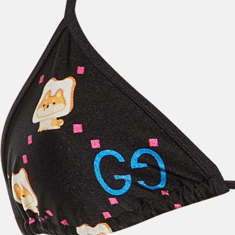 Pre Owned Gucci Black Pikarar Kawaii Jersey Bikini XS
