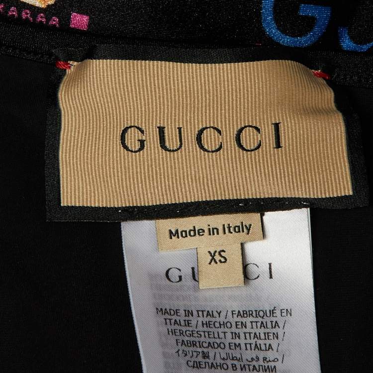 Pre Owned Gucci Black Pikarar Kawaii Jersey Bikini XS