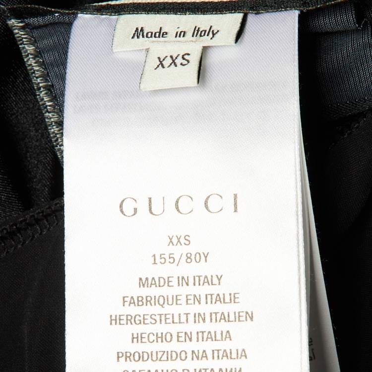 Pre Owned Gucci Black Logo Print Jersey Swimsuit XXS