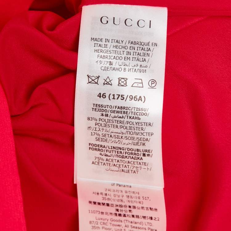 Pre Owned Gucci Pink Textured Crepe Mini Dress L