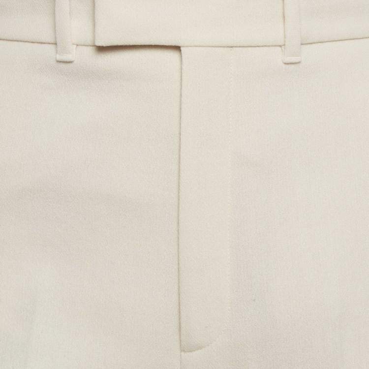 مملوكة مسبقًا Gucci Cream Silk Crepe Straight Leg Pants S