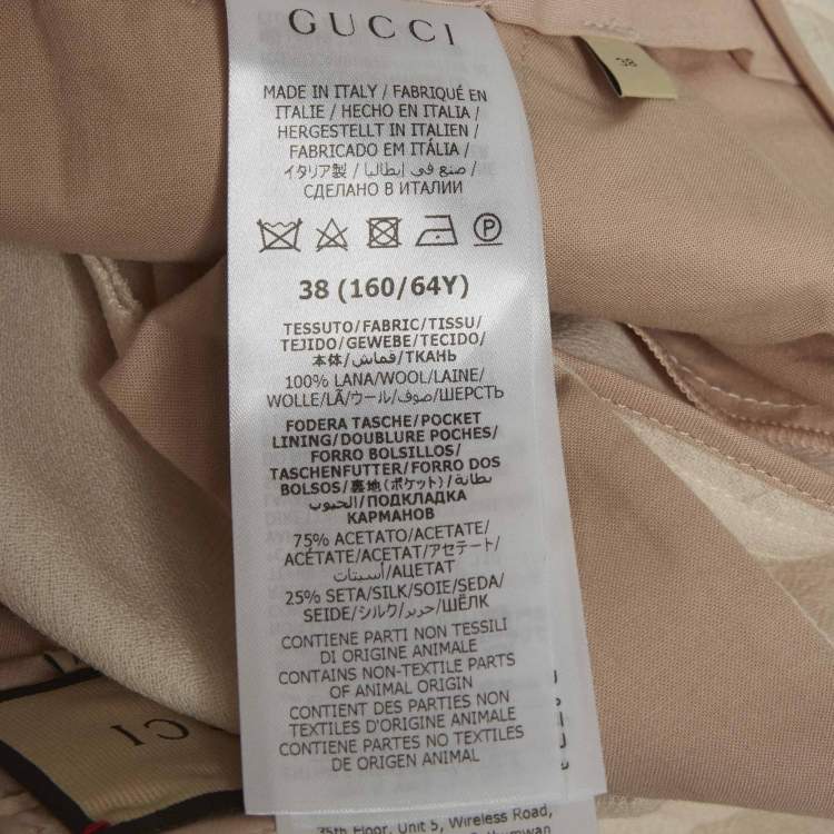 مملوكة مسبقًا Gucci Cream Silk Crepe Straight Leg Pants S