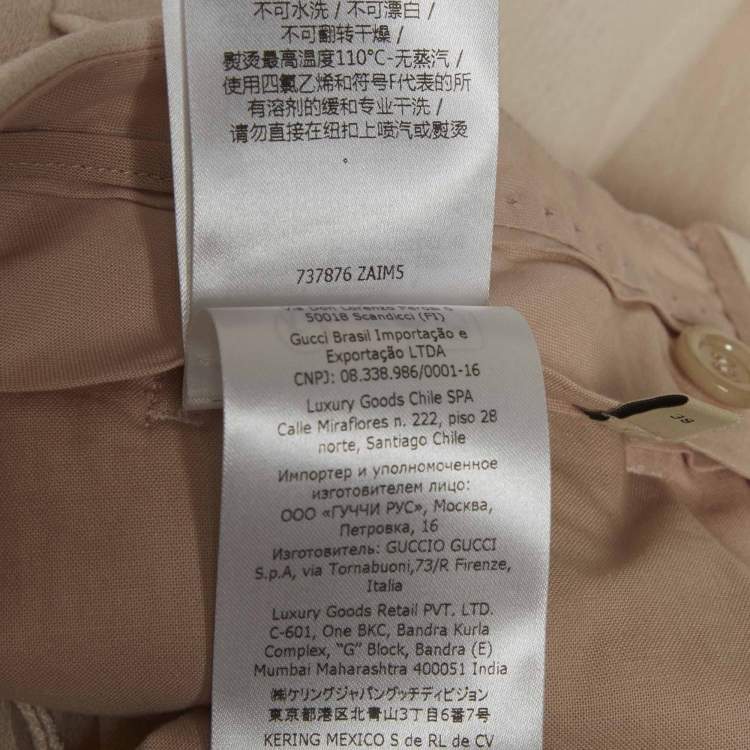 مملوكة مسبقًا Gucci Cream Silk Crepe Straight Leg Pants S