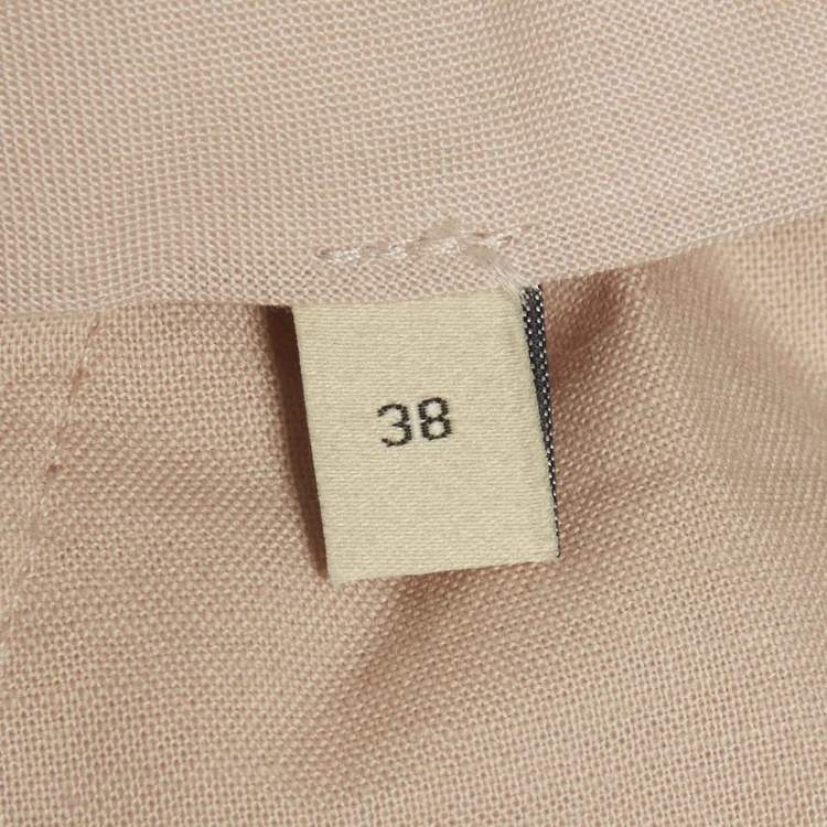 مملوكة مسبقًا Gucci Cream Silk Crepe Straight Leg Pants S