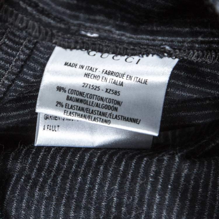 Pre Owned Gucci Gunmetal Grey Corduroy Boot-Cut Low Rise Pants L
