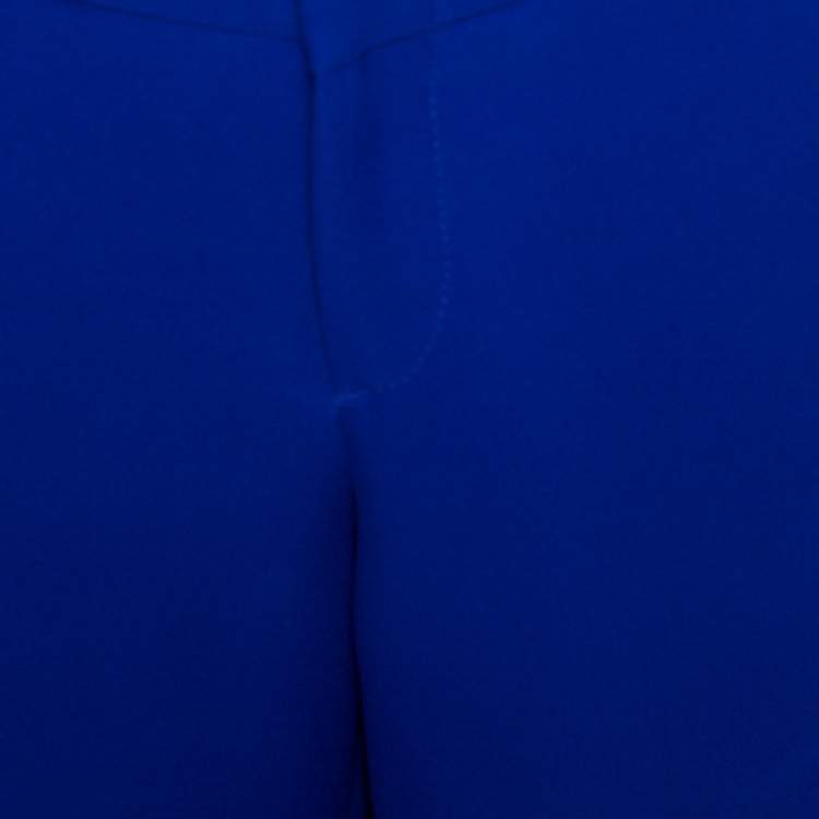 Pre Owned Gucci Cobalt Blue Silk Cady Flared Trousers M