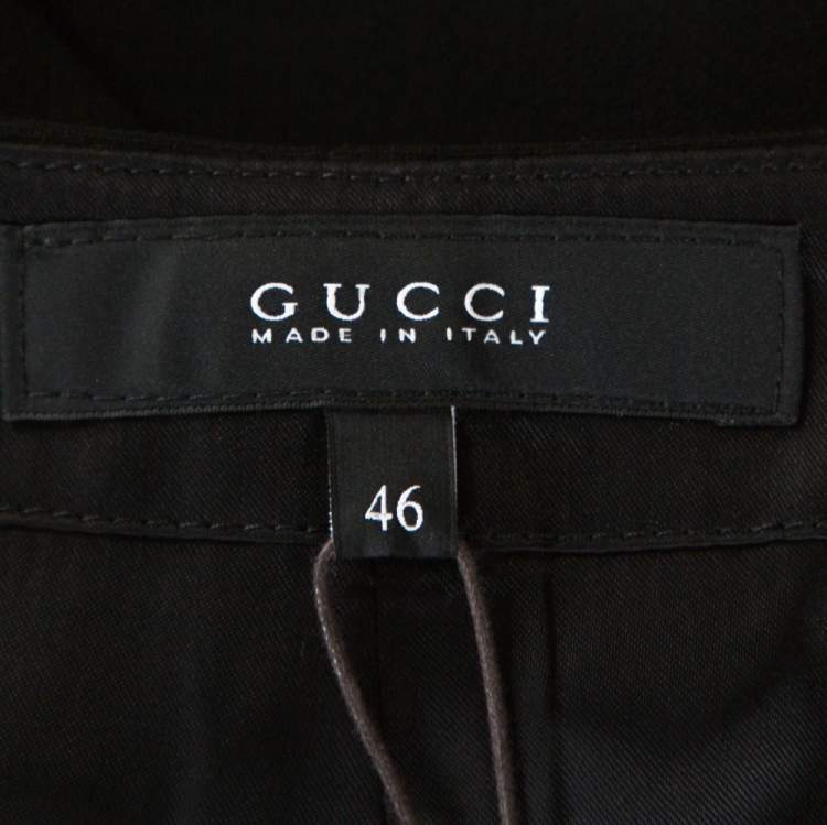 Pre Owned Gucci Black Crepe Zipper Detail Fitted Skirt L