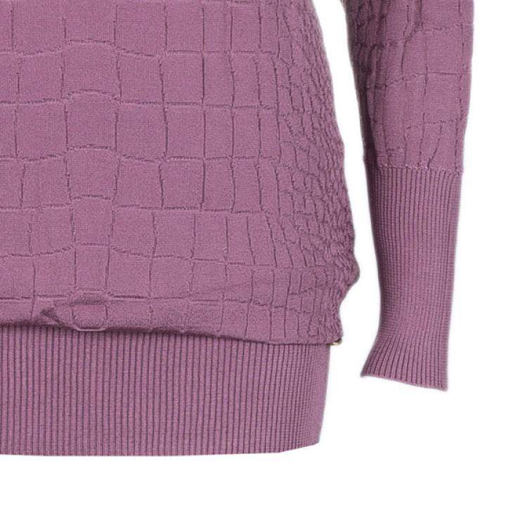 Pre Owned Gucci Mauve Textured Knit Top M