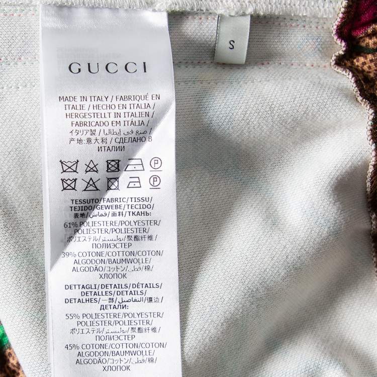 Pre Owned Gucci Brown Floral Printed Knit Joggers S