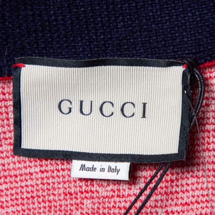 Pre Owned Gucci Red Wool & Alpaca Button Front Cardigan XS